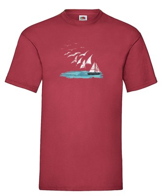 FRUIT OF THE LOOM T-shirt με στάμπα K1226 ΒΑΘΥ ΚΟΚΚΙΝΟ